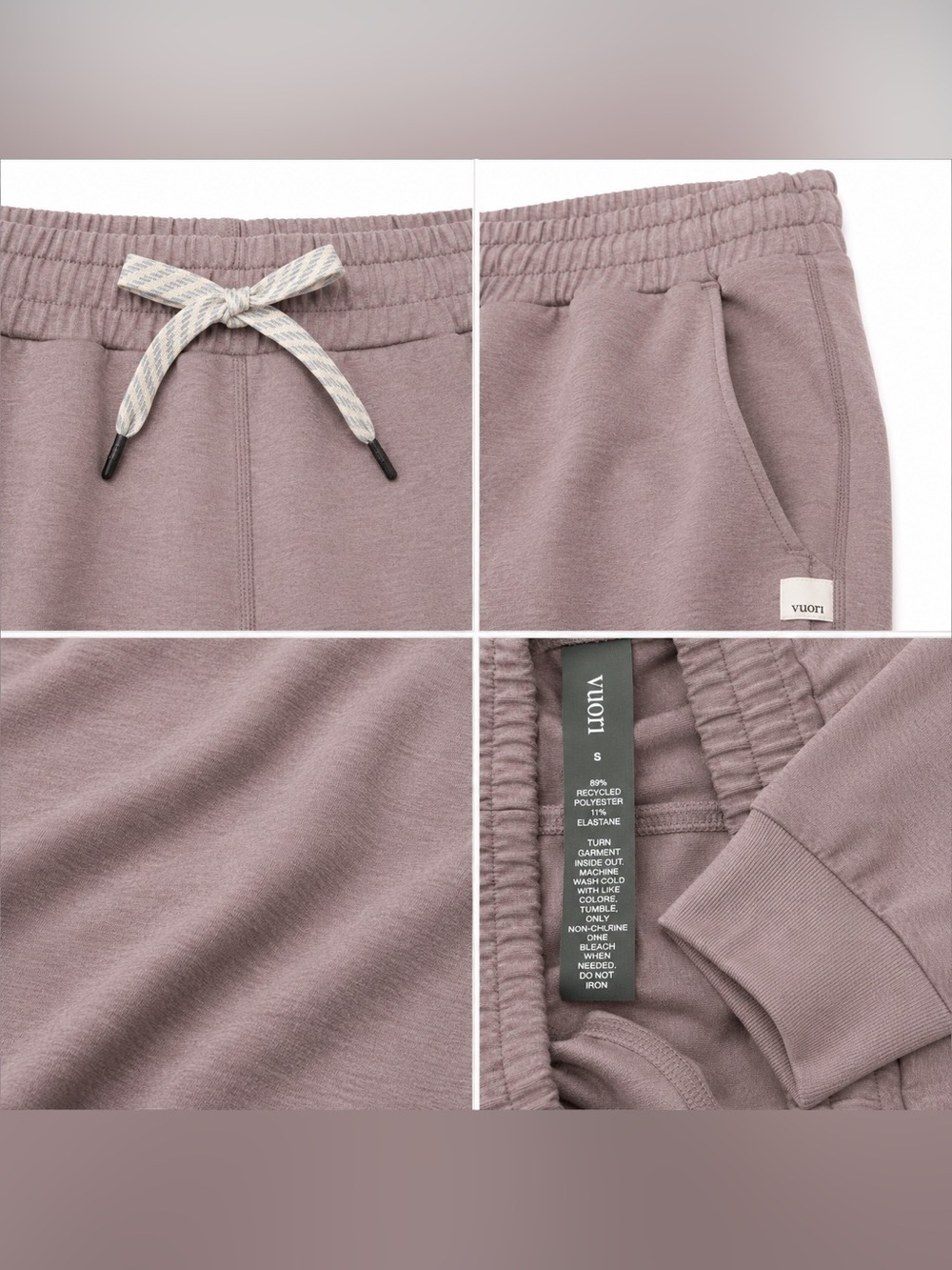 NWOT Vuori Performance Jogger Women’s Small S Heathered Mauve Pink Drawstring - Picture 3 of 6
